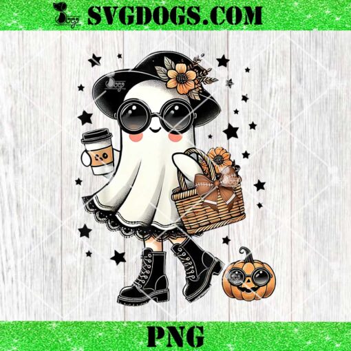 Halloween Ghost Coffee Womens PNG, Cute Ghost PNG