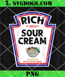 Halloween Matching Costume Rich Sour Cream Bottle Label PNG, Sour Cream Est 2024 PNG