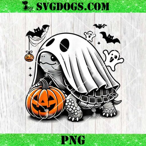 Halloween Turtle Ghost Pumpkin Costume PNG, Terrapin Tortoise PNG