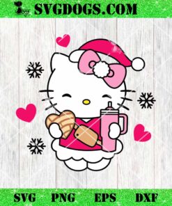 Hello Kitty Christmas Stanley Tumbler SVG, Hello Kitty Santa SVG PNG