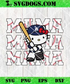 Hello Kitty Dodgers SVG, Hello Kitty LA Dodgers Baseball SVG PNG