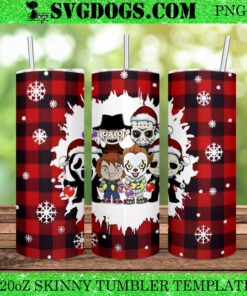 Christmas Horror Movies Characters 20oz Tumbler Wrap PNG, Horror Santa Ugly PNG