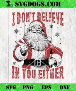 I Don’t Believe In You Either SVG, Sarcastic Santa Claus SVG, Christmas Adult Humor SVG PNG