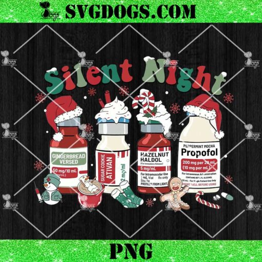 ICU Nurse Christmas Silent Night PNG, Propofol Christmas Nurse PNG