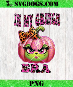 In My Grinch Era Pink Leopard Pumkin PNG, Grinch Pumkin Halloween PNG