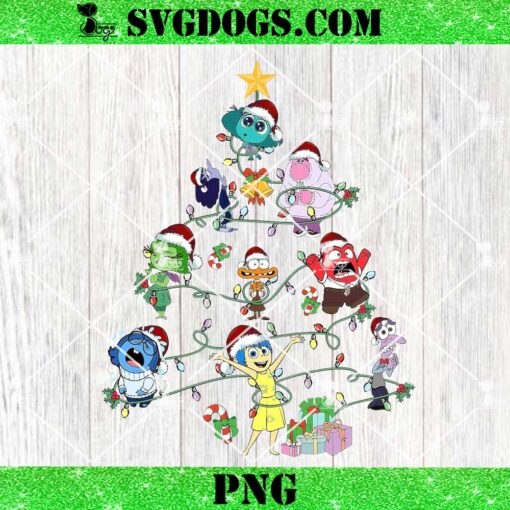 Inside Out 2 Christmas Light Tree PNG, Emotions Friends Christmas PNG