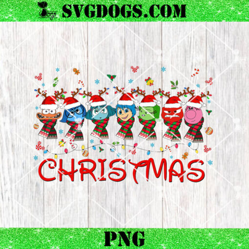 Inside Out Christmas Light PNG, Cartoon Emotions Friends Christmas PNG