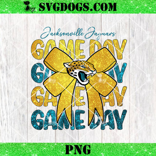 Jacksonville Jaguars Game Day Coquette PNG, Coquette Football PNG, Football Bow PNG