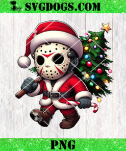 Jason Voorhees Santa Christmas PNG, Horror Santa Tree PNG