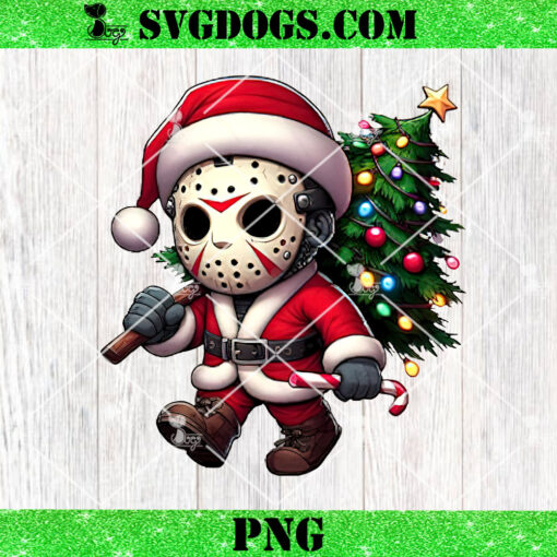 Jason Voorhees Santa Christmas PNG, Horror Santa Tree PNG