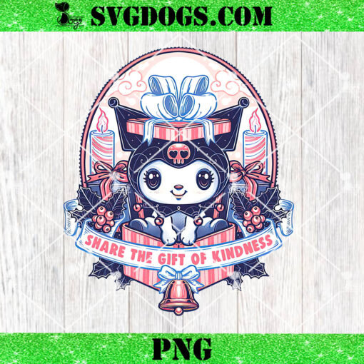 Kuromi Share The Gift Of Kindness PNG, Kuromi Christmas PNG