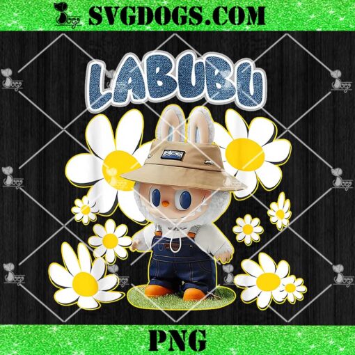 Labubu Lover PNG, Cute Labubu Flowers PNG