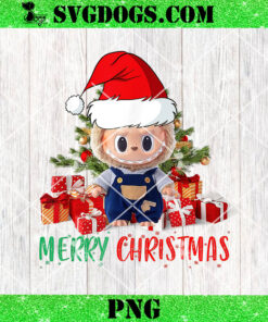 Labubu Merry Christmas PNG, Labubu Santa Hat PNG