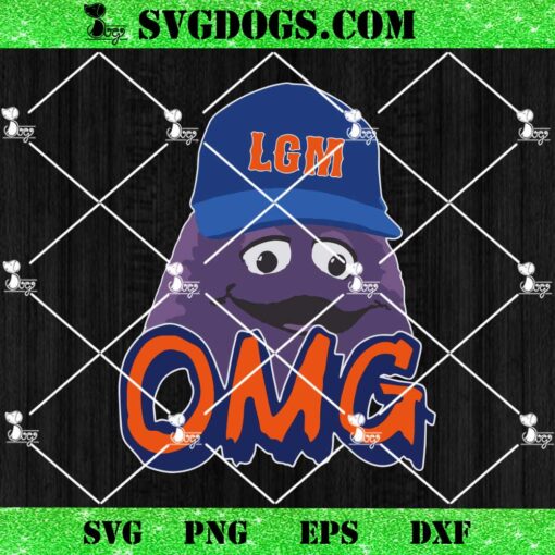 Lets Go Mets Grimace LGM New York Mets SVG, Funny Says OMG Baseball SVG PNG