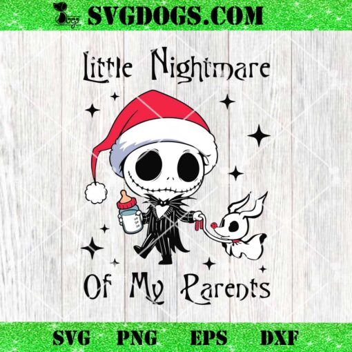 Little Nightmare Of My Parents SVG, Jack Skellington Santa Hat SVG PNG