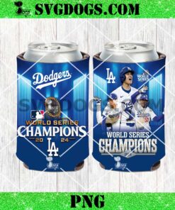 Los Angeles Dodgers 2024 World Series Champions Coozie Can Cooler Holder PNG, 16oz Libbey Glass Can Wrap