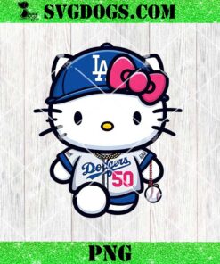 Hello Kitty Dodgers SVG, Hello Kitty LA Dodgers Baseball SVG PNG