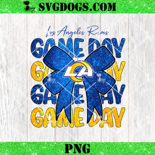 Los Angeles Rams Game Day Coquette PNG, Coquette Football PNG, Football Bow PNG