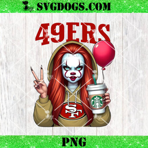 Mama Pennywise San Francisco 49ers PNG, Horror Killers Football Halloween PNG, Horror Mom PNG