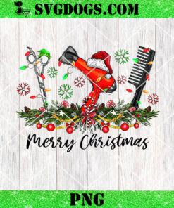 Merry Christmas Hairstylist PNG, Hairdresser Xmas PNG, Hair Tools Christmas PNG