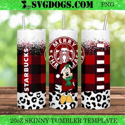 Mickey Mouse Starbucks Christmas 20oz Tumbler Wrap PNG, Disney Santa Skinny Tumbler Wrap