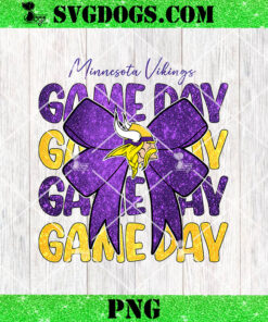 Minnesota Vikings Game Day Coquette PNG, Coquette Football PNG, Football Bow PNG