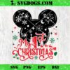 Disney Magic Castle Christmas 2024 SVG, Magic Kingdom Christmas SVG, Mickey Head Snowflake SVG PNG