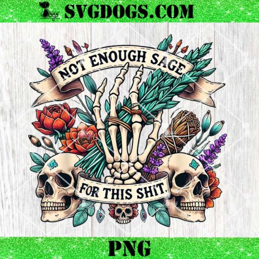 Not Enough Sage For This Shit Skull PNG, Skeleton Halloween PNG