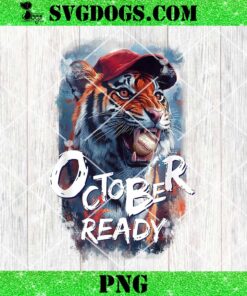 October Ready Tiger Baseball Sports PNG