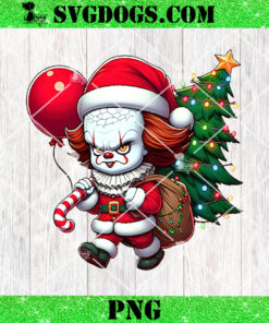 Pennywise Santa Christmas PNG, Scary Clown Santa Tree PNG