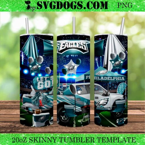 Philadelphia Eagles Car 20oz Tumbler Wrap PNG, Eagles NFL 20oz Tumbler Wrap PNG