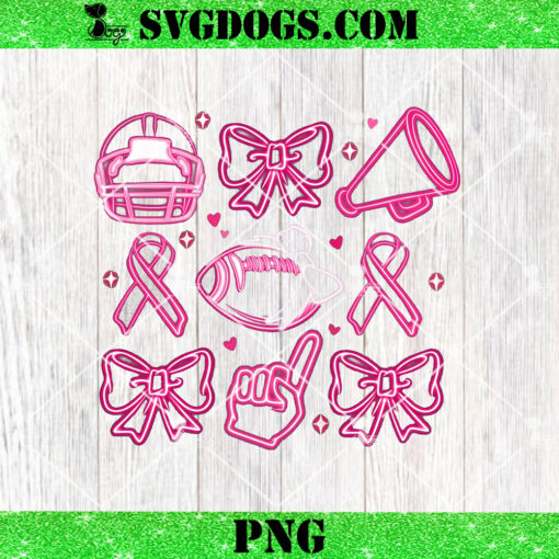 Pink Neon Baseball Breast Cancer PNG, Neon Baseball Bow PNG, Breast Cancer Bow PNG