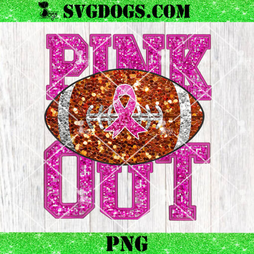 Pink Out American Football PNG, Game Day Breast Cancer PNG