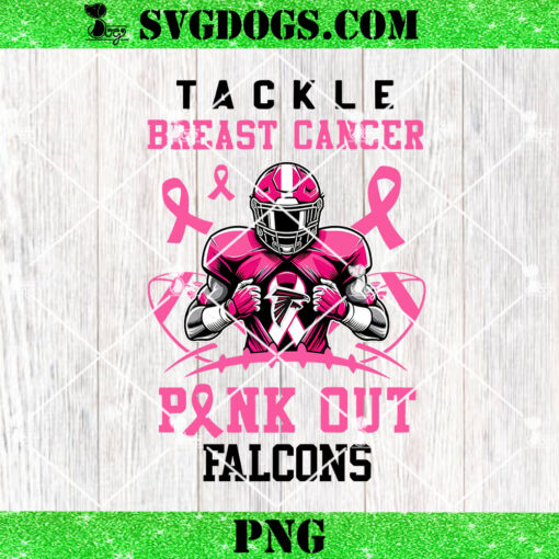 Pink Out Tackle Breast Cancer Atlanta Falcons PNG, Breast Cancer NFL PNG