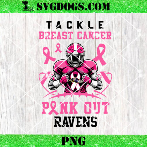 Pink Out Tackle Breast Cancer Baltimore Ravens PNG, Breast Cancer NFL PNG