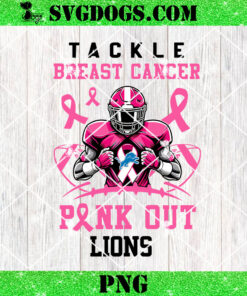 Pink Out Tackle Breast Cancer Detroit Lions PNG, Breast Cancer NFL PNG