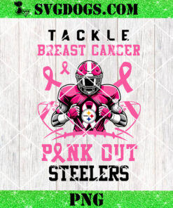 Pink Out Tackle Breast Cancer Las Pittsburgh Steelers PNG, Breast Cancer NFL PNG