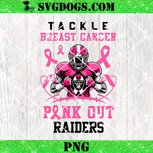 Pink Out Tackle Breast Cancer Las Vegas Raiders PNG, Breast Cancer NFL PNG