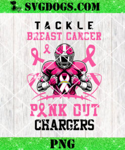 Pink Out Tackle Breast Cancer Los Angeles Chargers PNG, Breast Cancer NFL PNG