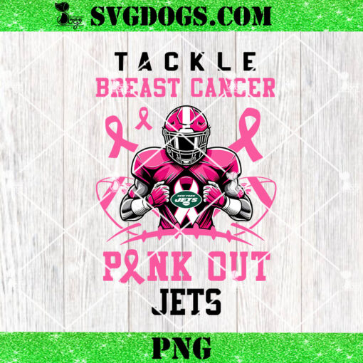 Pink Out Tackle Breast Cancer New York Jets PNG, Breast Cancer NFL PNG