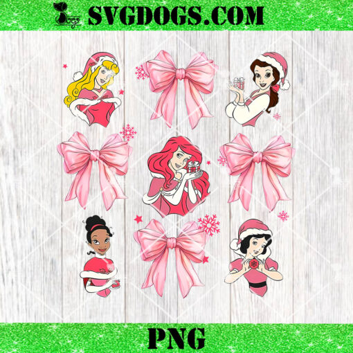 Pink Princess Santa Hat Coquette Bow PNG, Princess Christmas PNG