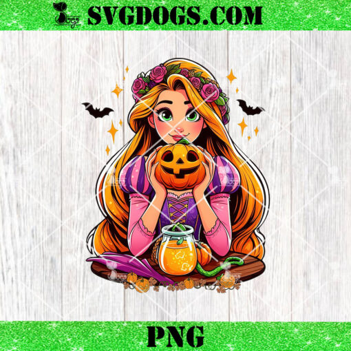 Princess Rapunzel Pumpkin Halloween PNG, Princess Rapunzel PNG