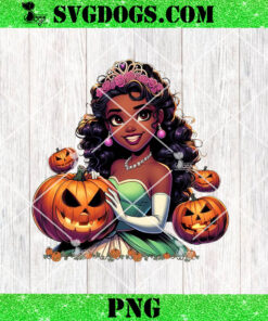 Princess tiana Halloween PNG, Tiana Pumpkin PNG