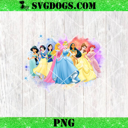 Princesses Watercolour Background PNG, Princess PNG, Cinderella Ariel Aurora PNG