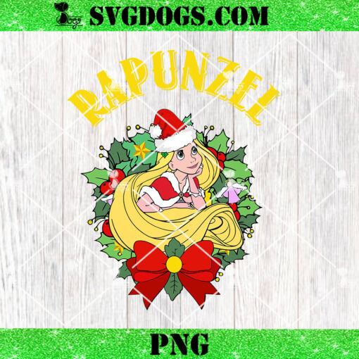 Rapunzel Princess Christmas PNG, Disney Rapunzel Christmas Wreath PNG