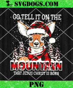 Reindeer Go Tell It On The Mountain That Jesus Christ Is Born PNG, Reindeer Christmas PNG