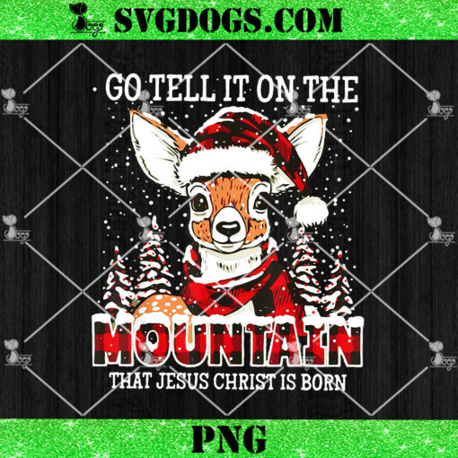 Reindeer Go Tell It On The Mountain That Jesus Christ Is Born PNG, Reindeer Christmas PNG