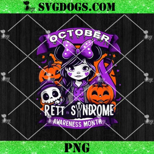 Rett Syndrome Awareness Month October Halloween PNG