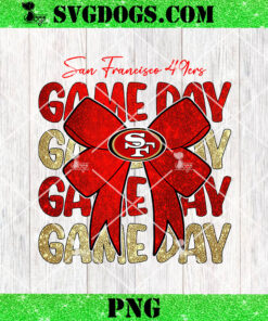 San Francisco 49ers Game Day Coquette PNG, Coquette NFL PNG, Football Bow PNG