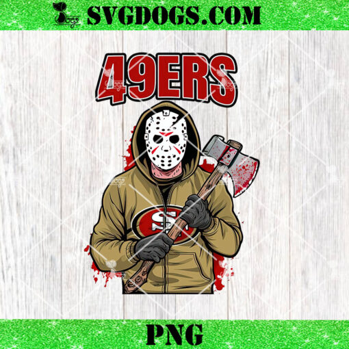 San Francisco 49ers Jason Voorhees Horror PNG, Horror Killers Football Halloween PNG